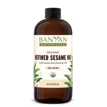 Óleo de gergelim Banyan Botanicals orgânico e refinado para pele 480 ml Óleo de gergelim Banyan Botanicals orgânico e refinado para pele 480 ml