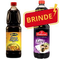 Óleo de gergelim torrado kenko 1l + brinde molho tarê sakura 1l Óleo de gergelim torrado kenko 1l + brinde molho tarê sakura 1l