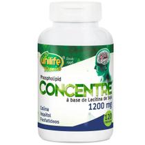 Óleo de lecitina de soja Concentre 120 cápsulas 1200 mg Unilife