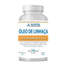 Óleo de Linhaça 100 Cápsulas Alavital - Alavital Health Nutrition