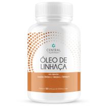 Oleo de Linhaça Central Nutrition Pote com 120 softcaps de 1000 mg