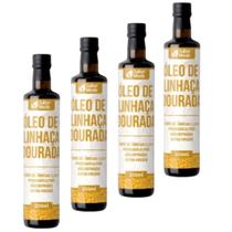 Óleo de Linhaça Dourada Sabor Verde 4 Vidros de 250ml Prensado a Frio