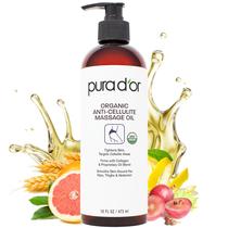 Óleo de massagem PURA D'OR orgânico anticelulite 480 ml com casca de limão Óleo de massagem PURA D'OR orgânico anticelulite 480 ml com casca de limão
