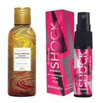 Óleo de massagem Vanilla Beijável e Shock Treme Pulsa Morang