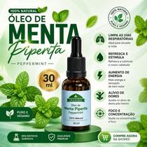 Óleo de Menta Piperita Peppermint 30ml 100% Natural Trata Sinisite, Renite, Resfriado Energia Bem-E Óleo de Menta Piperita Peppermint 30ml 100% Natural Trata Sinisite, Renite, Resfriado Energia Bem-E