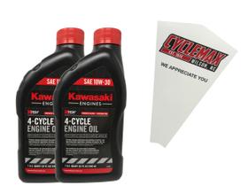 Óleo de motor Cyclemax Kawasaki SAE 10W-30, pacote com 2 unidades e funil Óleo de motor Cyclemax Kawasaki SAE 10W-30, pacote com 2 unidades e funil