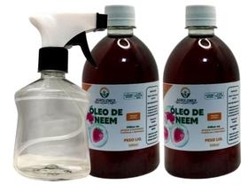 Óleo De Neem Concentrado 500ML - 2uni + Spray - Rende 300 Lts vd01 - agrolidher