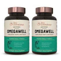 Óleo de peixe Live Conscious OmegaWell 800mg EPA 600mg DHA 120c