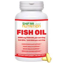 Óleo de Peixe Ômega 3 SHIFAA NUTRITION Halal 2000 mg Cápsulas Gelatinosas Óleo de Peixe Ômega 3 SHIFAA NUTRITION Halal 2000 mg Cápsulas Gelatinosas