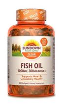 Óleo de peixe Sundown 1000 mg, 200 cápsulas