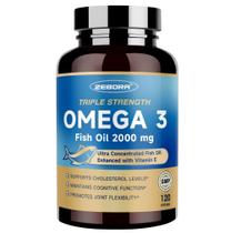 Óleo de peixe ZEBORA Triple Strength Omega-3 2000 mg 120 cápsulas gelatinosas