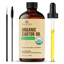 Óleo de rícino Botanic Hearth 120 ml USDA orgânico prensado a frio Óleo de rícino Botanic Hearth 120 ml USDA orgânico prensado a frio