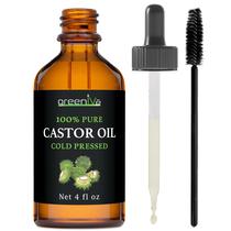 Óleo de rícino GreenIve 100% puro prensado a frio 120 ml (pacote com 1) Óleo de rícino GreenIve 100% puro prensado a frio 120 ml (pacote com 1)