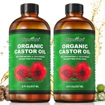 Óleo de Rícino Orgânico Taoscare - 2 Frascos de 480ml - Prensado a Frio e Não Refinado