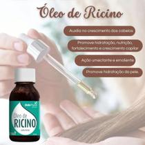 Óleo de Rícino Puro 60mL Fortalece Cabelos, Sobrancelhas e Unhas
