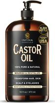 Óleo de Rícino Puro INFINA ESSENTIALS - 480ml - Prensado a Frio