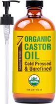 Óleo de rícino Seven Minerals 500 ml orgânico prensado a frio não refinado Óleo de rícino Seven Minerals 500 ml orgânico prensado a frio não refinado