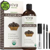 Óleo de rícino Viva Naturals Organic 473 ml com kit de beleza