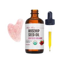 Óleo de rosa mosqueta Kate Blanc Cosmetics 30 ml com kit de pedras Gua Sha