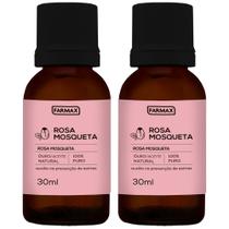 óleo de rosa mosqueta natural 100% puro trata cicatrizes queloide estrias em gestantes 2x30ml - Farmax