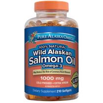 Óleo de Salmão Selvagem do Alasca Ômega-3 1000 mg 210 cápsulas gelatinosas