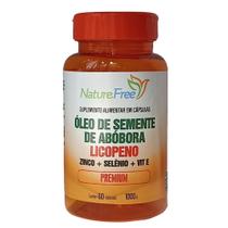 Óleo de semente de abóbora com Licopeno + (ZINCO + SELÊNIO + VIT.E) 60 Cápsulas