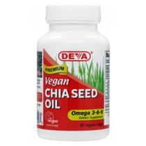 Óleo de Semente de Chia Vegan 90 cápsulas da Deva Vegan Vitamins (pacote com 4)