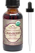 Óleo de semente de cranberry orgânico americano 30ml virgem prensado a frio