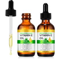 Óleo de vitamina E 75.000 UI 60 mL (pacote com 2) para pele e cabelo Óleo de vitamina E 75.000 UI 60 mL (pacote com 2) para pele e cabelo