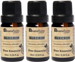 OLEO ESSENCIAL ALECRIM PURO 10ml NATUFLORES KIT 3 UND
