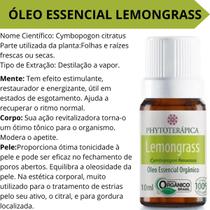 Oleo Essencial De Lemongrass Phytoterapica 10ml - Orgânico
