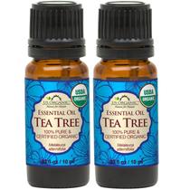 Óleo essencial de melaleuca orgânico dos EUA 100% puro 10 mL (pacote com 2)