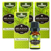 Óleo Essencial de Melaleuca Tea Tree 10ml CHAMED 100% Puro 4 Frascos