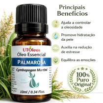 Óleo Essencial De Palmarosa 10ml 100% Natural