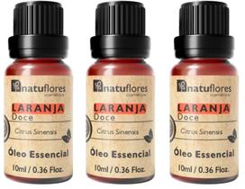 OLEO ESSENCIAL LARANJA DOCE PURO 10ml NATUFLORES kit 3 und