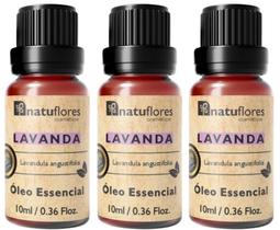 ÓLEO ESSENCIAL LAVANDA 10ml NATUFLORES KIT 3 UND