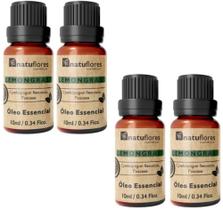 ÓLEO ESSENCIAL LEMONGRASS 10ml NATUFLORES KIT 4UND