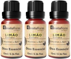 ÓLEO ESSENCIAL LIMÃO SICILIANO 10ml NATUFLORES KIT 3und ÓLEO ESSENCIAL LIMÃO SICILIANO 10ml NATUFLORES KIT 3und