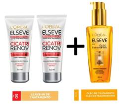 Óleo Extraordinário Elséve 100ml KIT com 03 Itens - Elseve