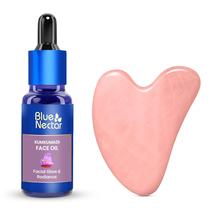 Óleo facial Blue Nectar Kumkumadi com Gua Sha 30ml para mulheres e homens