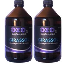 Óleo Girassol Ozonizado Concentrado 500Ml Ozônio Vidro Kit 2