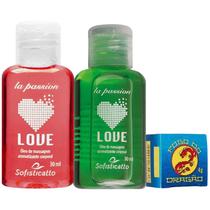 Óleo Love Hot Morango + Óleo Love Hot Menta + Pomada Dragão Ginseng (azul) Óleo Love Hot Morango + Óleo Love Hot Menta + Pomada Dragão Ginseng (azul)