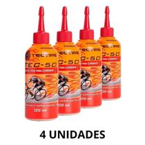 Óleo Lubrificante Bike Tectire Tec50 Cera Corrente Bicicleta 120ml Kit 4