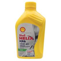 Óleo Lubrificante do Motor Shell Helix HX6 Flex 15W40 Semissintético API SN 1L