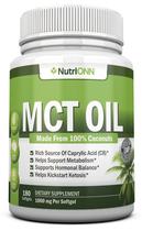 Óleo MCT NutriNon 3000 mg/porção 180 cápsulas gelatinosas 100% orgânicas