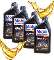 Óleo Mobil 20w50 Mineral Super Moto 4t 4 Unidades