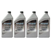 Óleo Motores de Popa 4T Quicksilver 25W40 1 Litro Kit Com 4 Litros