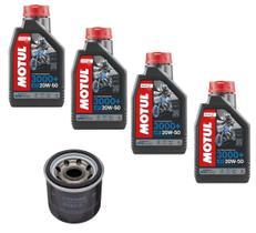 Óleo Motul 20W50 Mineral 4L + Filtro Fram Ph6018 Suzuki