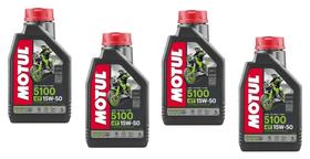 Óleo Motul 4T 5100 15W50 Semi Sintético Api Sm Sl - 4 Litros