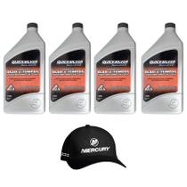 Óleo Náutico Original Mercury Quicksilver Tcw3 2 Tempos Kit Com 04 Litros + Boné Mercury